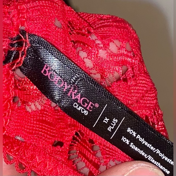 BODYRAGE CURVE RED HEART LACE LINGERIE SIZE 1X Plus - Picture 3 of 3